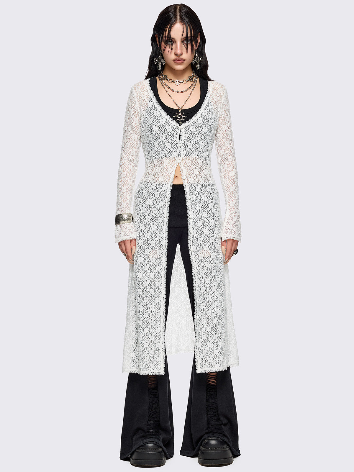 Elysia Lace Shirt Dress