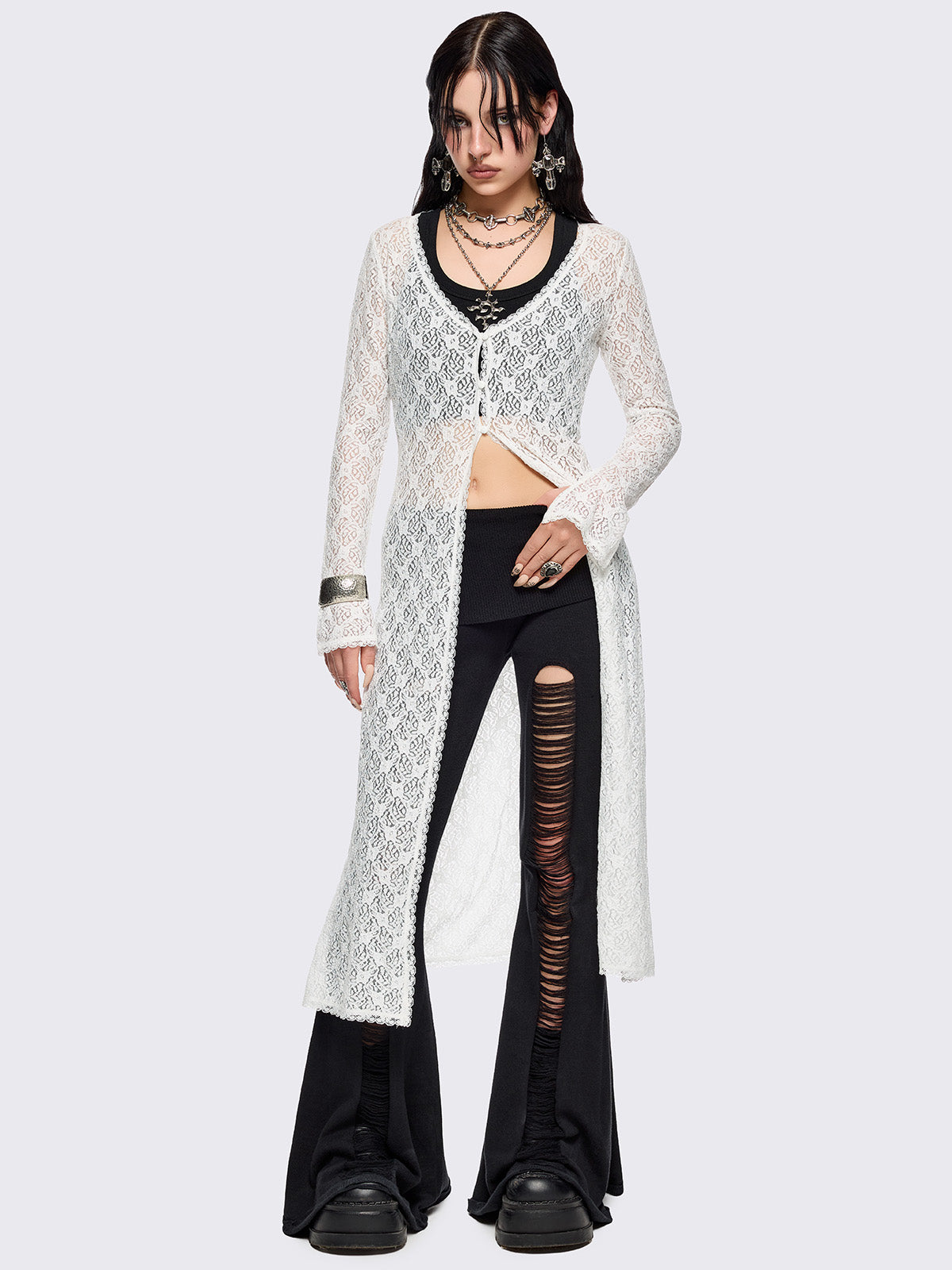 Elysia Lace Shirt Dress