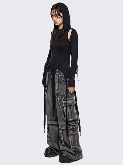 Klyx Cut-Out Hooded Top