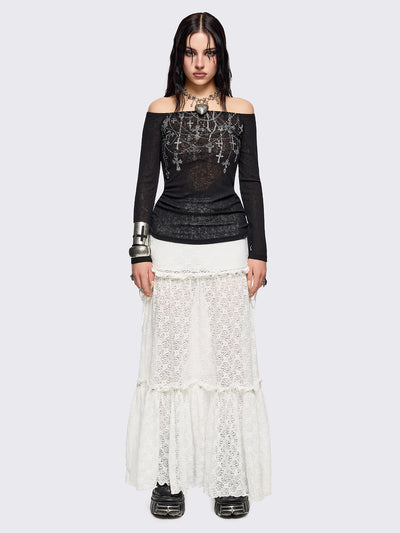 Rosary Off-Shoulder Top