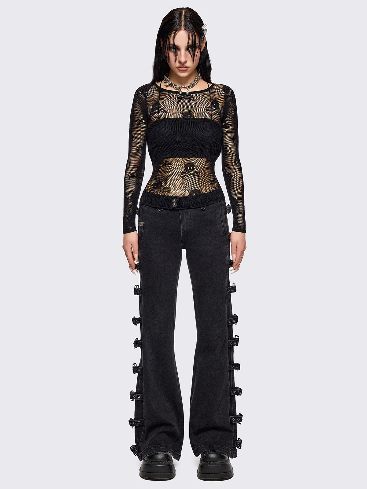Skull Fishnet Top