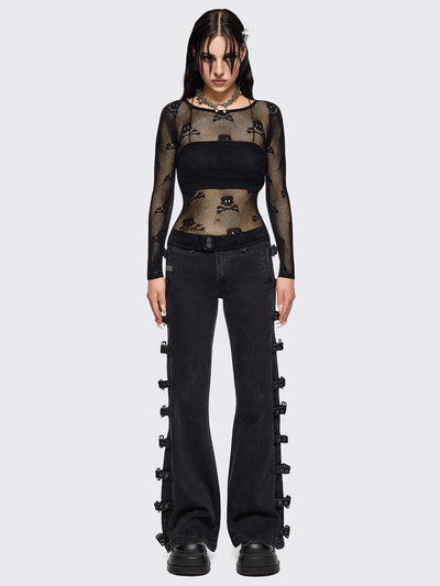 Skull Fishnet Top