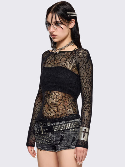Spider Web Fishnet Top